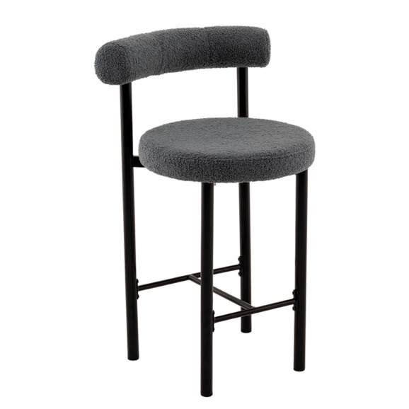 Стул полубарный Флорео букле темно-серый Стул полубарный Флорео букле темно-серый - фото 1
