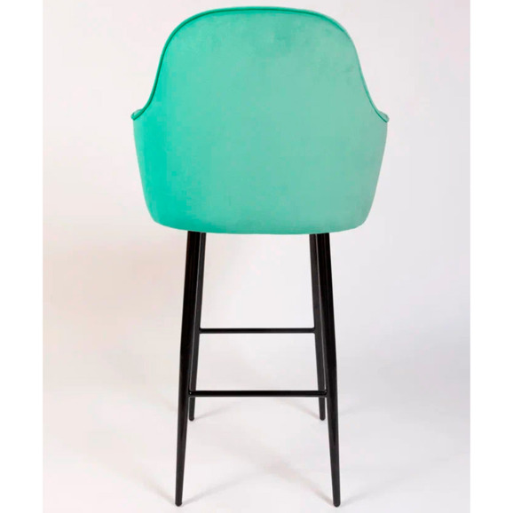 Кресло Сета, барные ножки, мятный, черный, велюр - фото 6