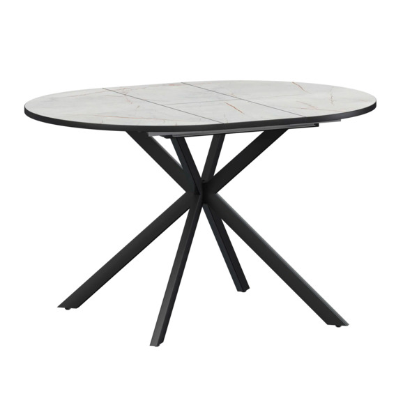 Стол раздвижной Грант 900+300, серый каспий, черный муар - фото 1