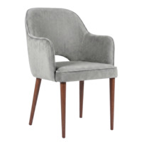 Настоящее фото товара Стул Роза, велюр Тедди 022, ножки бук морилка светлый орех, произведённого компанией ChiedoCover