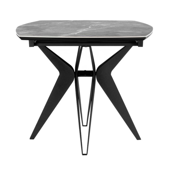 Керамический стол Риполь 160(205)х89 larka grey / черный - фото 3