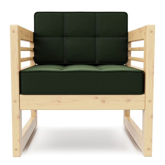 Кресло Вега сосна, зеленое - фото 2