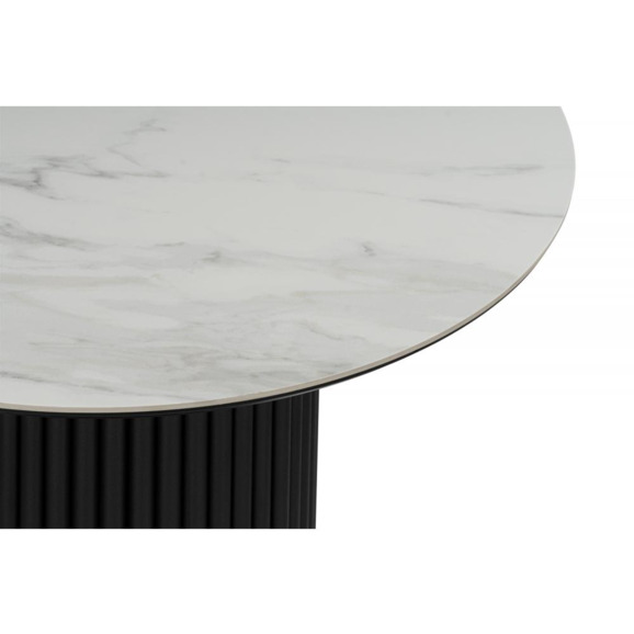 Керамический стол Барел 90 белый мрамор snow white / черный Керамический стол Барел 90 белый мрамор snow white / черный - фото 11