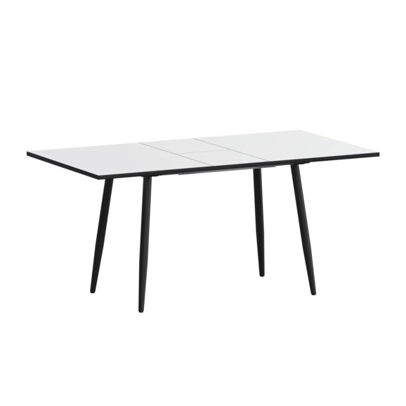 Стол раздвижной Бетти 1100+300 супер белый, черный муар Стол раздвижной Бетти 1100+300 супер белый, черный муар - фото 1