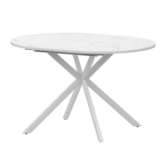 Стол раздвижной Грань 2, 900+300 азул, белый муар Стол раздвижной Грань 2, 900+300 азул, белый муар - фото 1