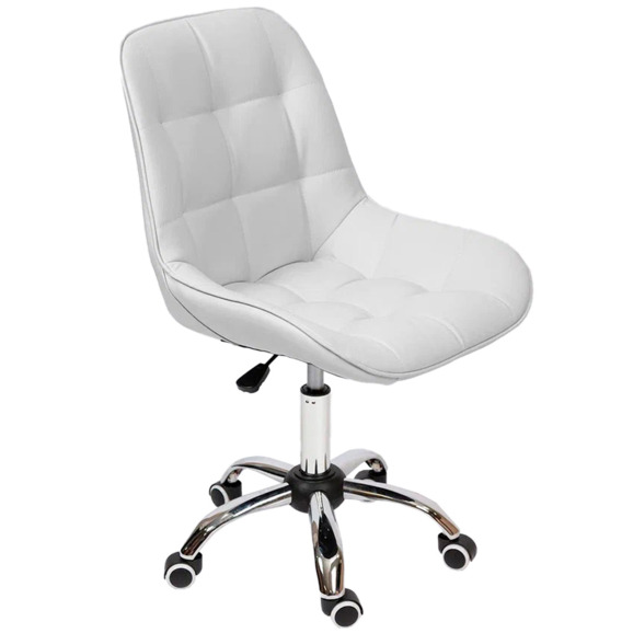 Стул Мускус, хром, белый, кожа - фото 1