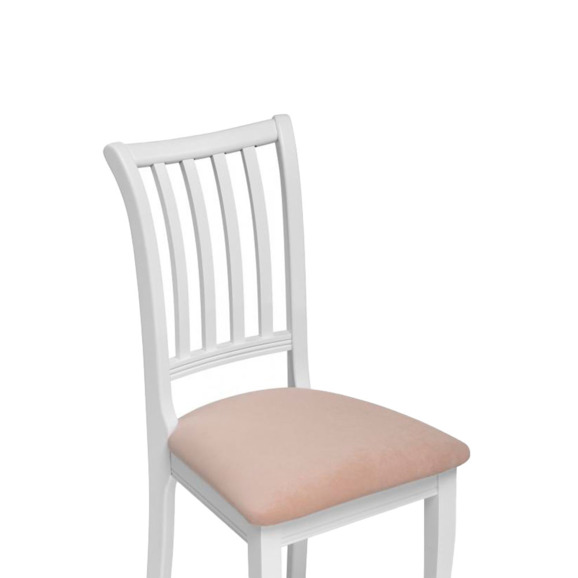 Деревянный стул Фрезино бежевый велюр / белый - фото 5