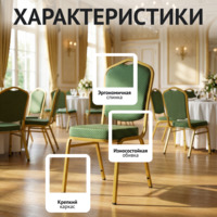 Фотография товара Стул Хит 20мм - золото, для актового зала от компании ChiedoCover.