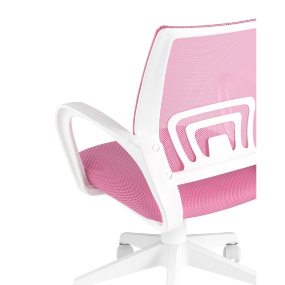 Кресло офисное TopChairs ST-BASIC-W розовый крестовина пластик белый - фото 7