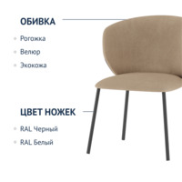 Фотография товара Стул Drezden, велюр Furla 230, ножки металл RAL 9005 от компании ChiedoCover.