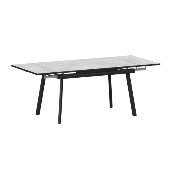 Стол раздвижной Гранди 1200+300+300, серый каспий, черный муар - фото 1