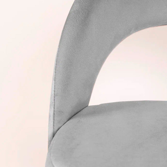 Стул Пиннате, барный, светло-серый, белый, велюр - фото 8