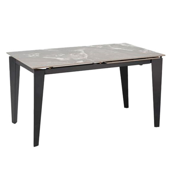 Стол обеденный Comet, раскладной, серый мрамор, черный - фото 1