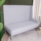 Реальное изображение товара 3 Диван Твин, рогожка Austin 18 Grey, рогожка Luna 17 Lime производства ChiedoCover 