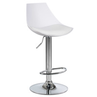 Настоящее фото товара Барный стул АМАЛЬФИ, хром сталь, пластик, кожзам белый, произведённого компанией ChiedoCover