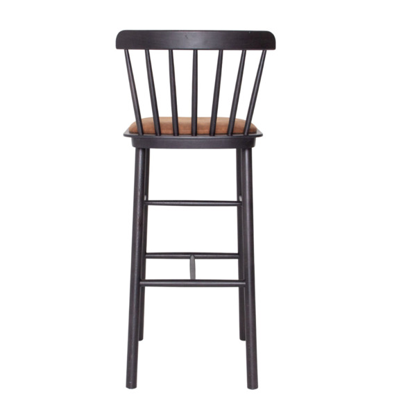 Стул барный Такер со встроенной подушкой, замша Belgium 7003, морилка черная - фото 7