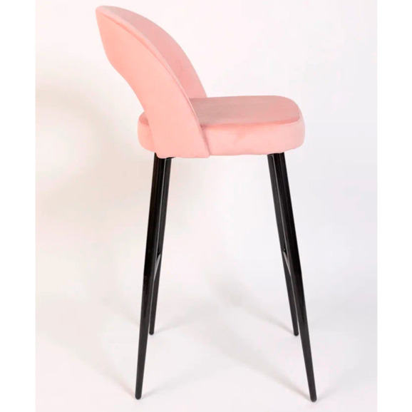 Стул Пиннате, барный, розовый, черный, велюр - фото 6