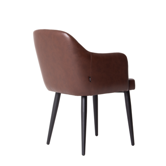 Стул Тюльпан, экокожа Galaxy Brown, ножки металл 40*20 RAL 9005 - фото 7