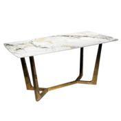 Фотография товара Стол обеденный Land, 180х90х75, белая керамика, золотой от компании ChiedoCover.