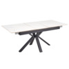 Стол обеденный Lintel, белый мрамор, черный