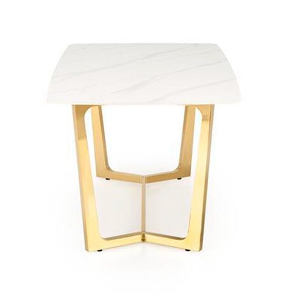 Стол обеденный Chord, белый мрамор, золотой Стол обеденный Chord, белый мрамор, золотой - фото 3