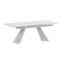 Настоящее фото товара Стол раздвижной Дуит 1200х800+300, фрост, белый муар, произведённого компанией ChiedoCover