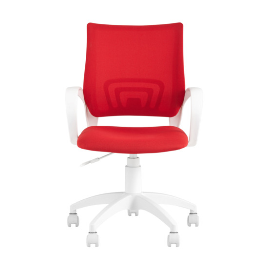 Кресло офисное TopChairs ST-BASIC-W красный, крестовина пластик белый - фото 2