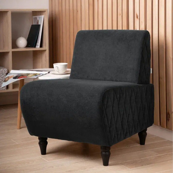 Кресло Лотик велюр, черный - фото 5