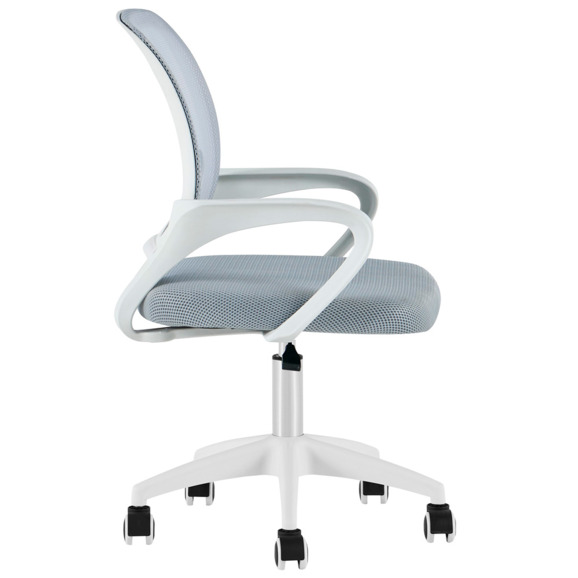 Кресло офисное TopChairs Simple SN, серый, пластик белый - фото 3