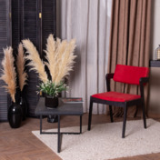 Фотография в интерьере товара Полукресло Ostin, велюр Verona 23 Red, ножки бук морилка черная от компании ChiedoCover.