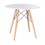 Фотография товара Стол обеденный Eames 80, ножки светлый бук, столешница белая от компании ChiedoCover.