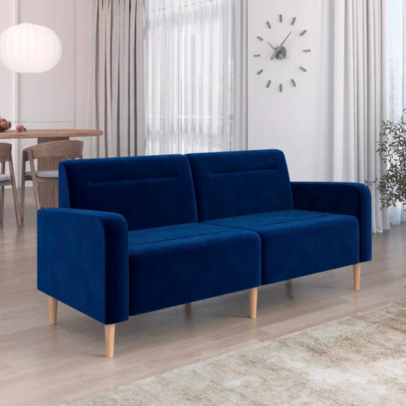 Диван Папилла, велюр, 182 см, синий - фото 4