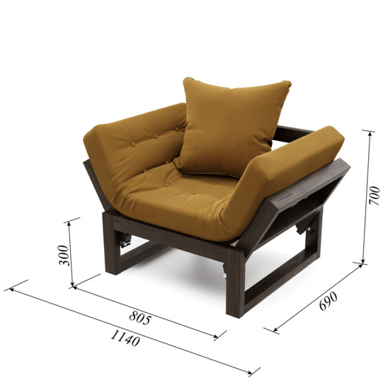 Кресло Рэмо венге, коричневое - фото 6
