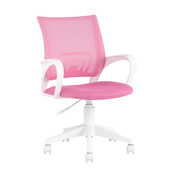 Кресло офисное TopChairs ST-BASIC-W розовый крестовина пластик белый - фото 1