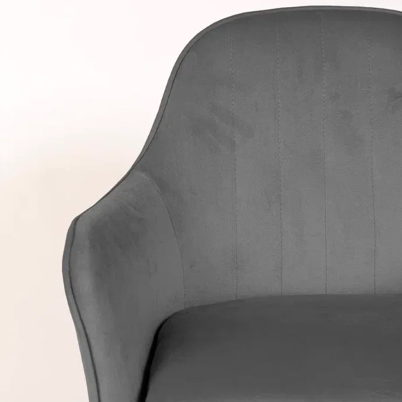 Кресло Сета, барные ножки, серый, белый, велюр - фото 8