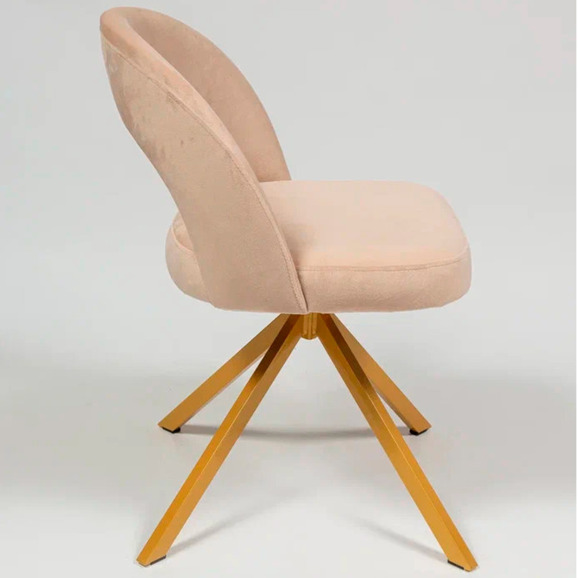 Стул Пиннате, пирамида, бежевый, золотой, велюр - фото 3
