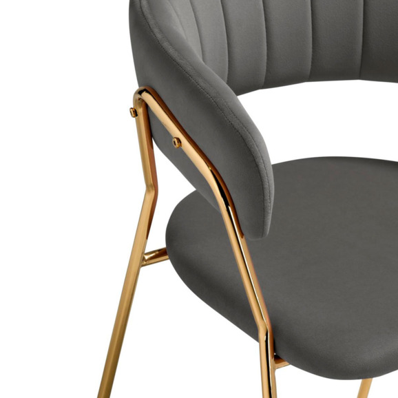 Стул на металлокаркасе Kamelia 1 dark gray / gold Стул на металлокаркасе Kamelia 1 dark gray / gold - фото 6