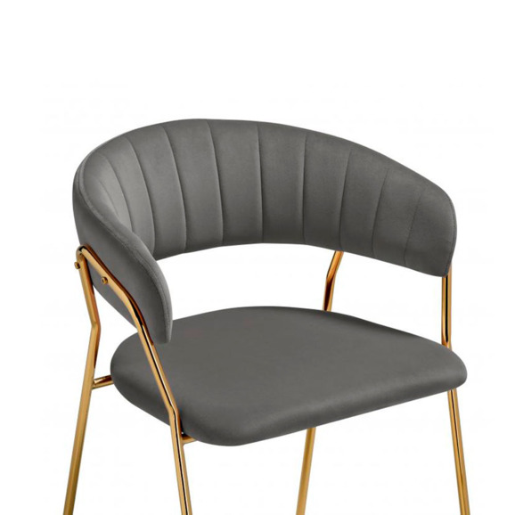 Стул на металлокаркасе Kamelia 1 dark gray / gold Стул на металлокаркасе Kamelia 1 dark gray / gold - фото 5