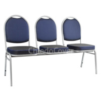 Настоящее фото товара Секция из 3 стульев Азия - серебро, корона синяя, произведённого компанией ChiedoCover
