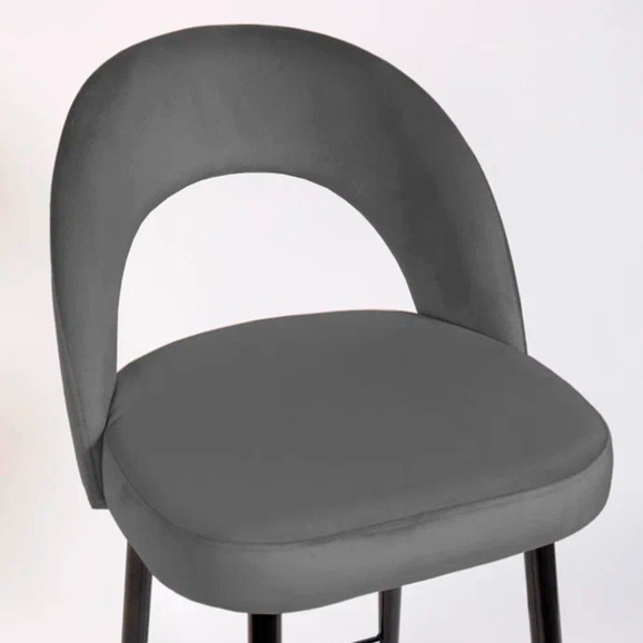 Стул Пиннате, барный, серый, черный, велюр - фото 7