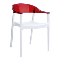 Настоящее фото товара Кресло пластиковое Carmen, белый/ красный, произведённого компанией ChiedoCover