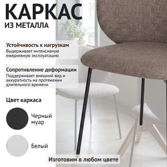 Стул Дрезден, рогожка Винуэла 4, каркас черный муар - фото 4