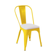 Фотография Стул Tolix Soft, желтый, экокожа белая Фотография товара Стул Tolix Soft, желтый, экокожа белая от компании ChiedoCover.