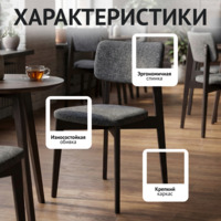 Фотография товара Стул Топас, рогожка Милано57 Маренго, ножки бук, морилка черная от компании ChiedoCover.