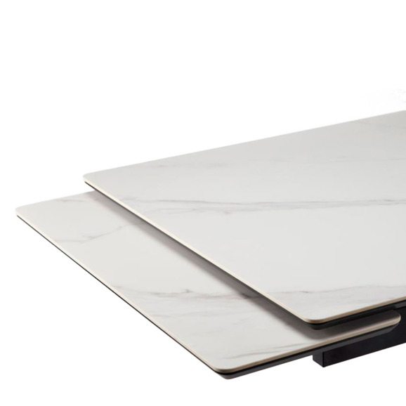 Керамический стол Старлайт 140(200)х80 snow alpin white / черный Керамический стол Старлайт 140(200)х80 snow alpin white / черный - фото 5