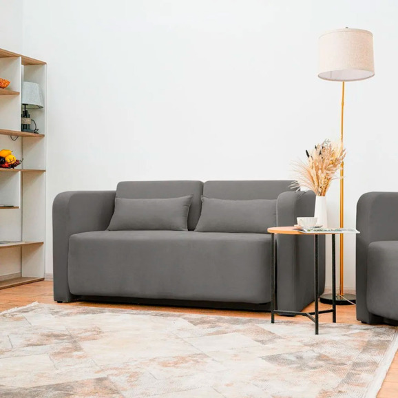 Диван Марлон 131x95x80 см, светло-серый, велюр - фото 5