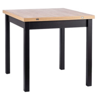 Настоящее фото товара Стол обеденный Pond, раскладной, дуб артизан, черный, произведённого компанией ChiedoCover