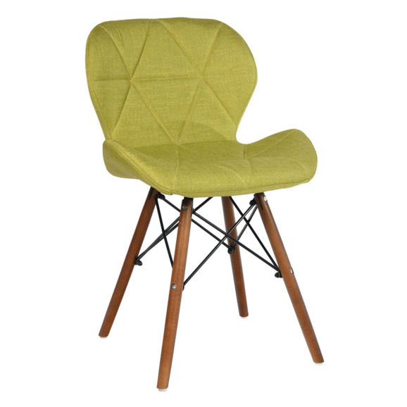 Стул мягкий Eames, ткань, бук, оливковый - фото 1