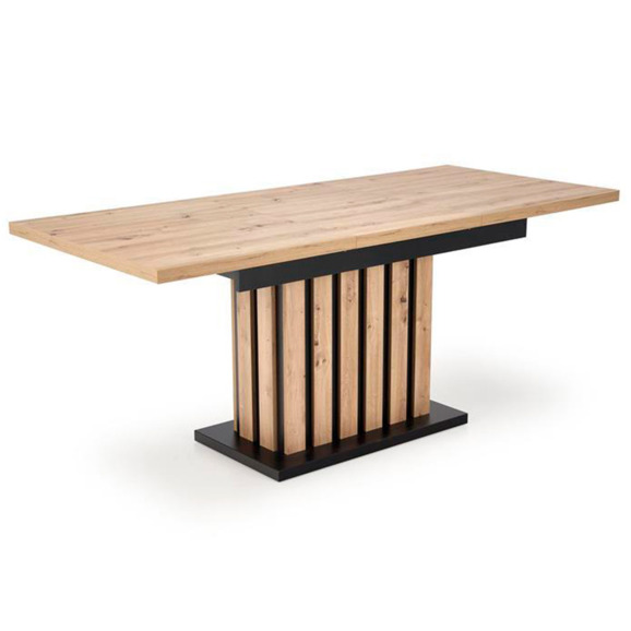Стол обеденный Virtue, раскладной, дуб артизан, черный Стол обеденный Virtue, раскладной, дуб артизан, черный - фото 5