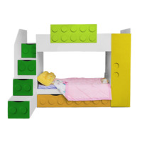 Кровать Лего двухъярусная детская с 1-м ящиком, Левая